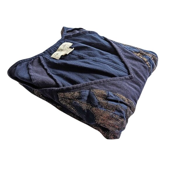 Urban Outfitters STARING AT STARS Navy & Copper Lurex Bodycon Mini Dress Size M - Picture 8 of 8